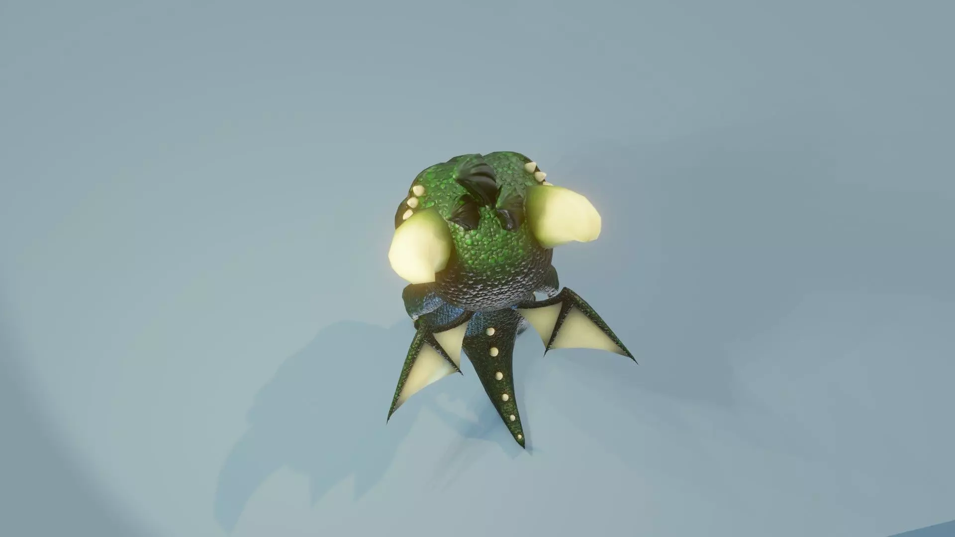 Dark Green Baby Dragon 3D Character Audio Unity Unreal Ready Low-poly 3D model_16