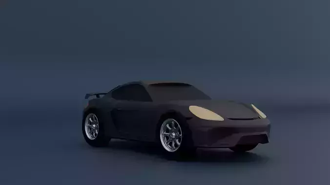 Sports Car 3D Model Mid Poly