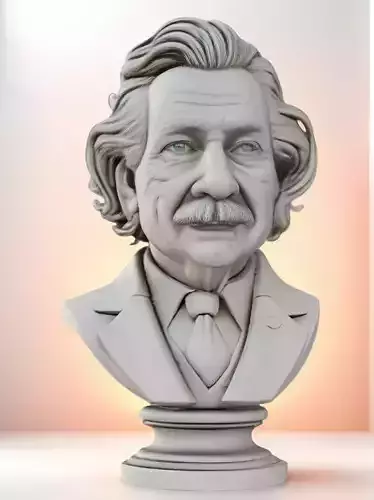 Albert Einstein Bust 3D Model STL Printable