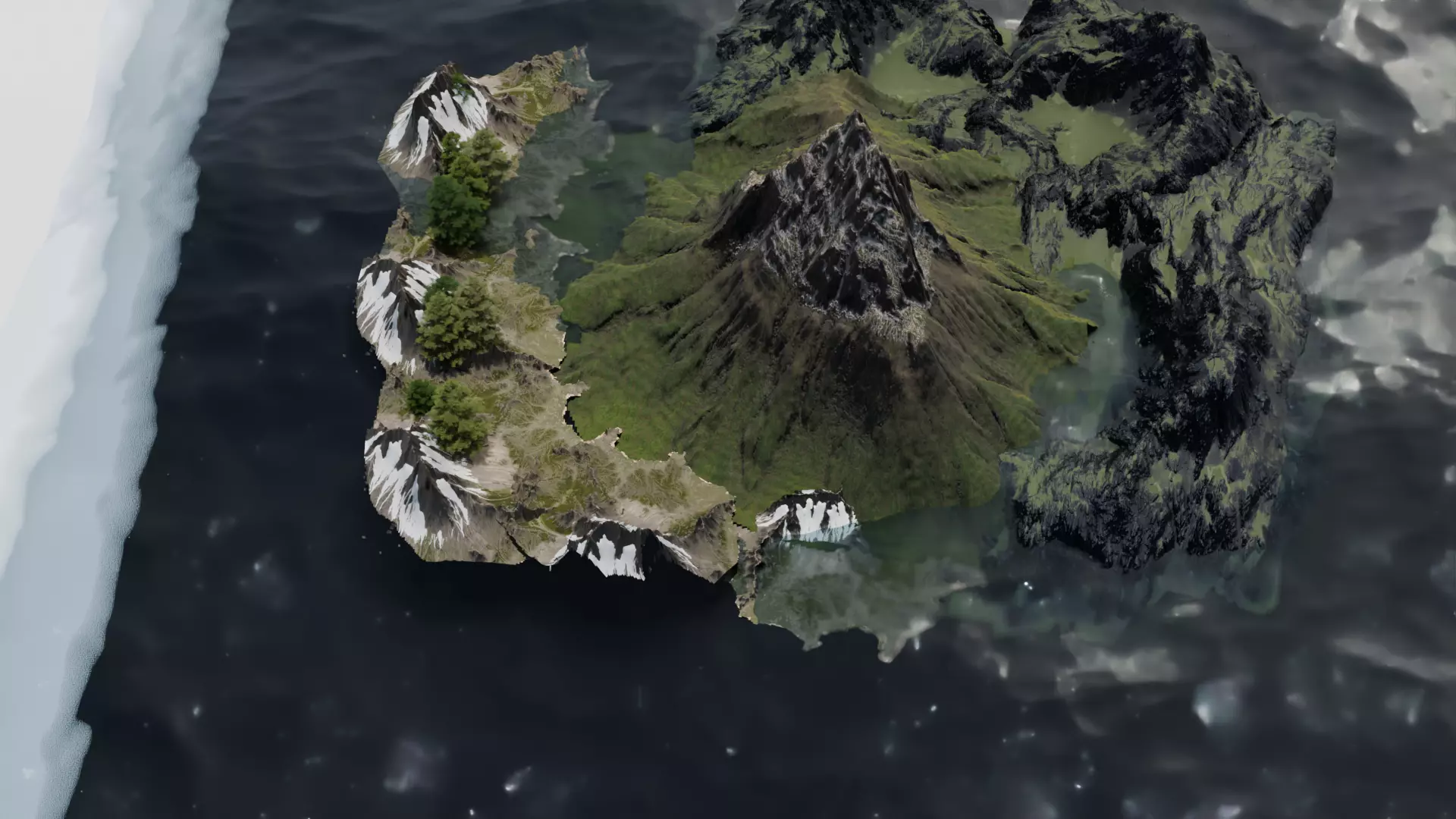 island on water 3D model_5