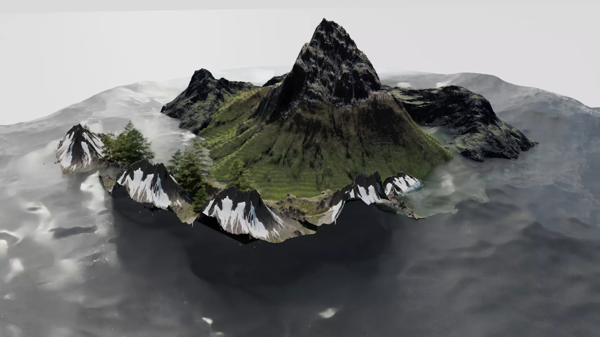 island on water 3D model_3