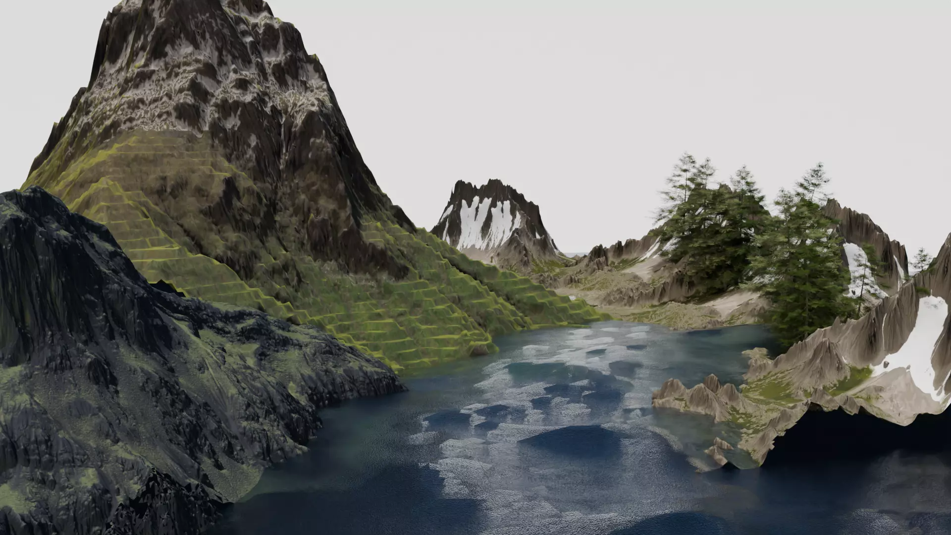 island on water 3D model_8