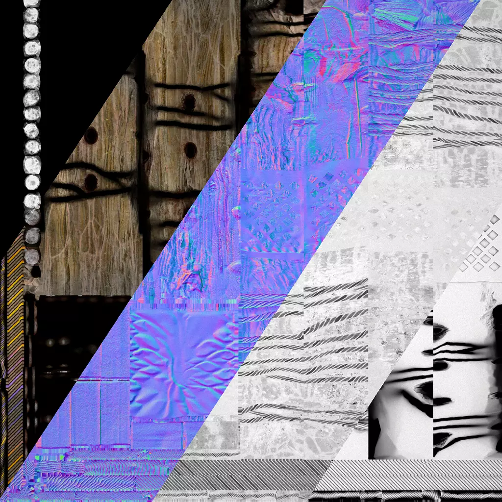 Wooden Bow and Quiver Arrows Fair Medieval Low-poly 3D model_35