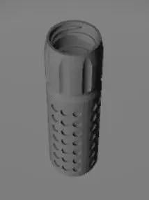 MIKE Airsoft Suppressor Model SR12 TCR5 RT 12 cm 3D print model_1