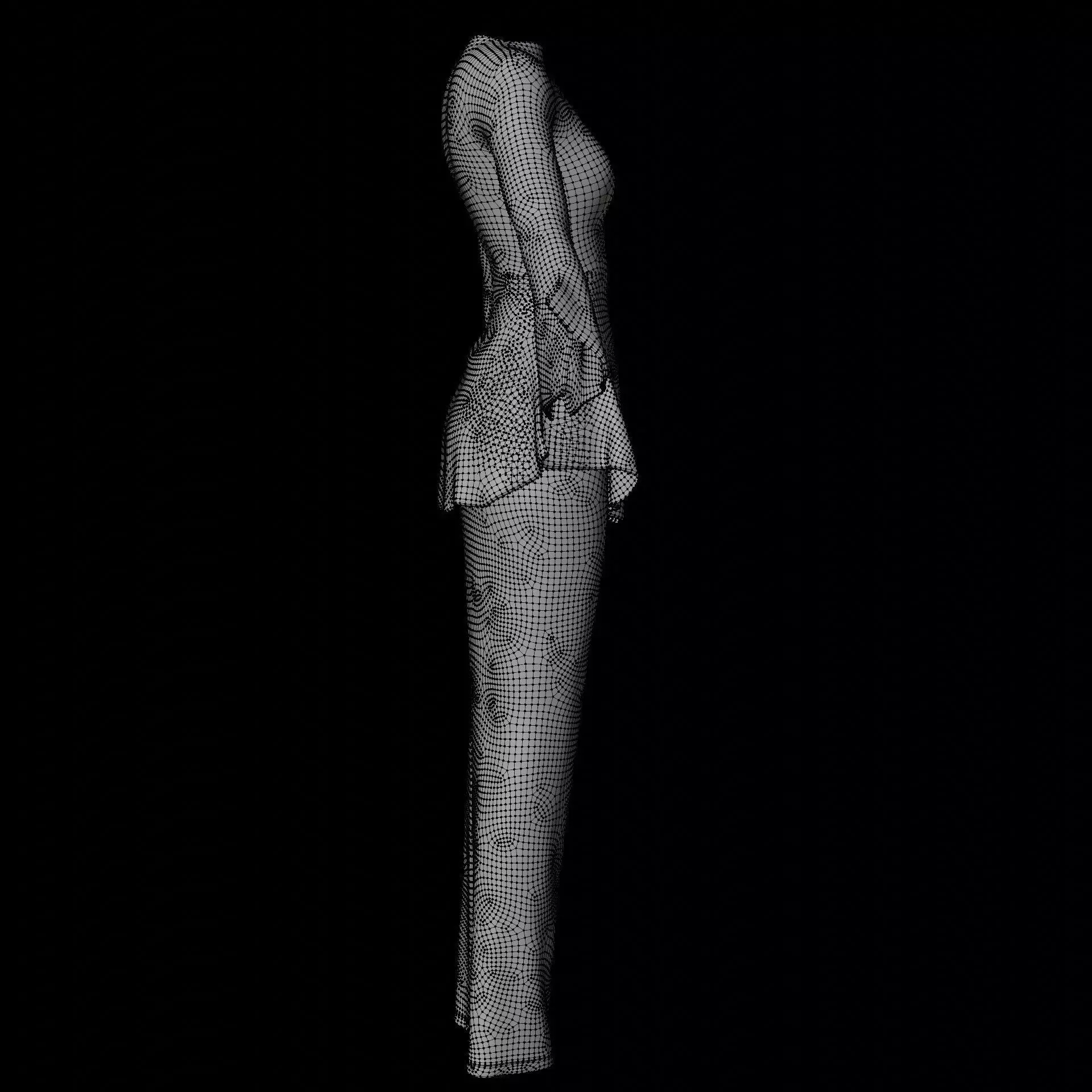 3D Female outfit - Skirt and Blouse Low-poly 3D model_22