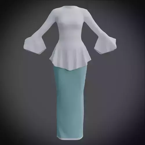3D Female outfit - Skirt and Blouse Low-poly 3D model 3D Female outfit - Skirt and Blouse Low-poly 3D model