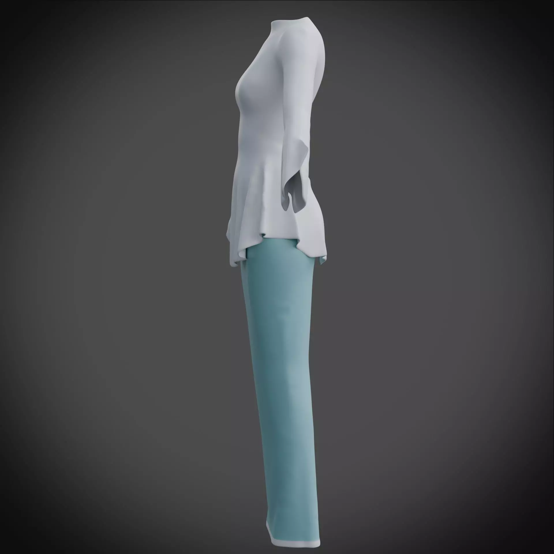 3D Female outfit - Skirt and Blouse Low-poly 3D model_13