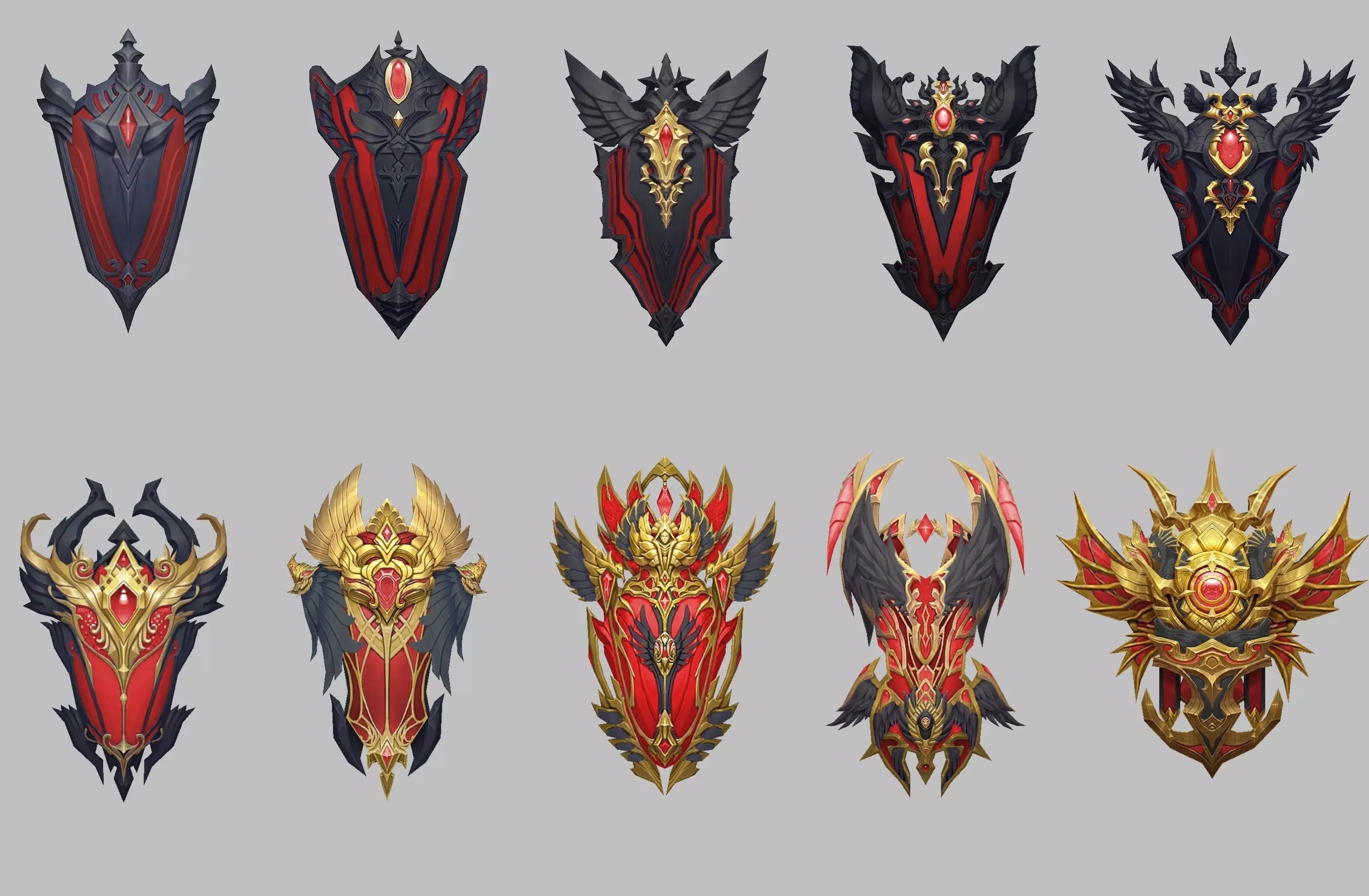 Dark Divine Shields of the Archangel Low-poly 3D model_0