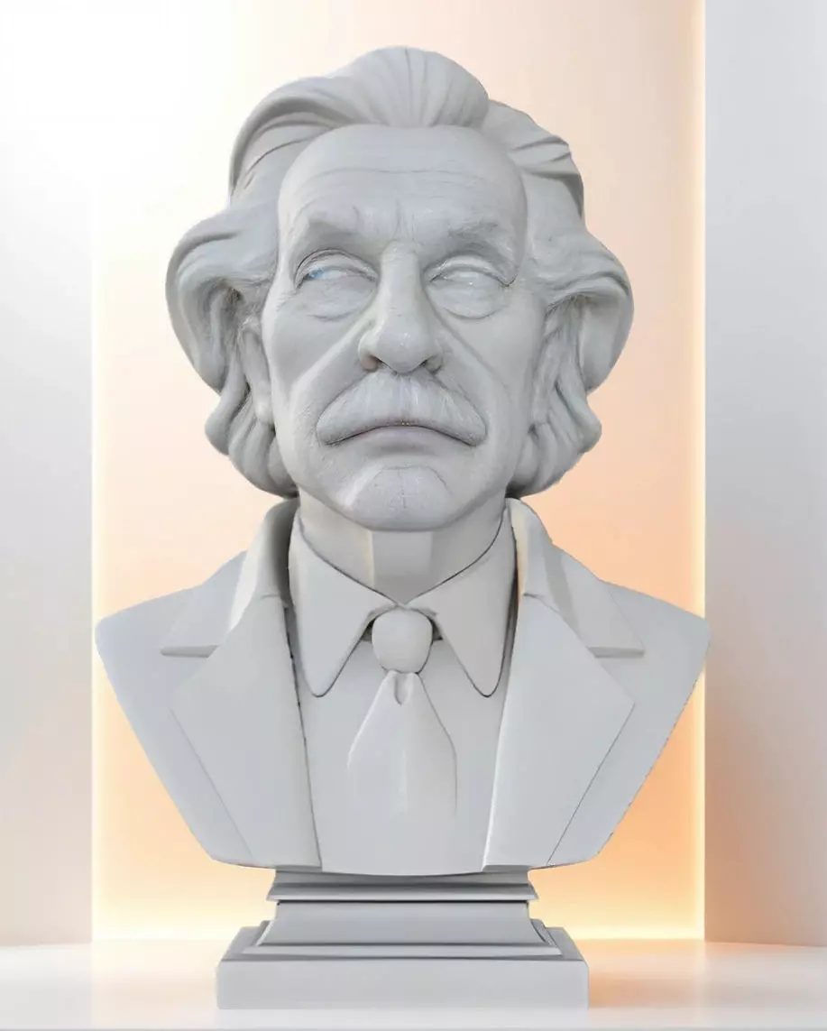 Albert Einstein Bust 3D Model STL Printable 3D print model