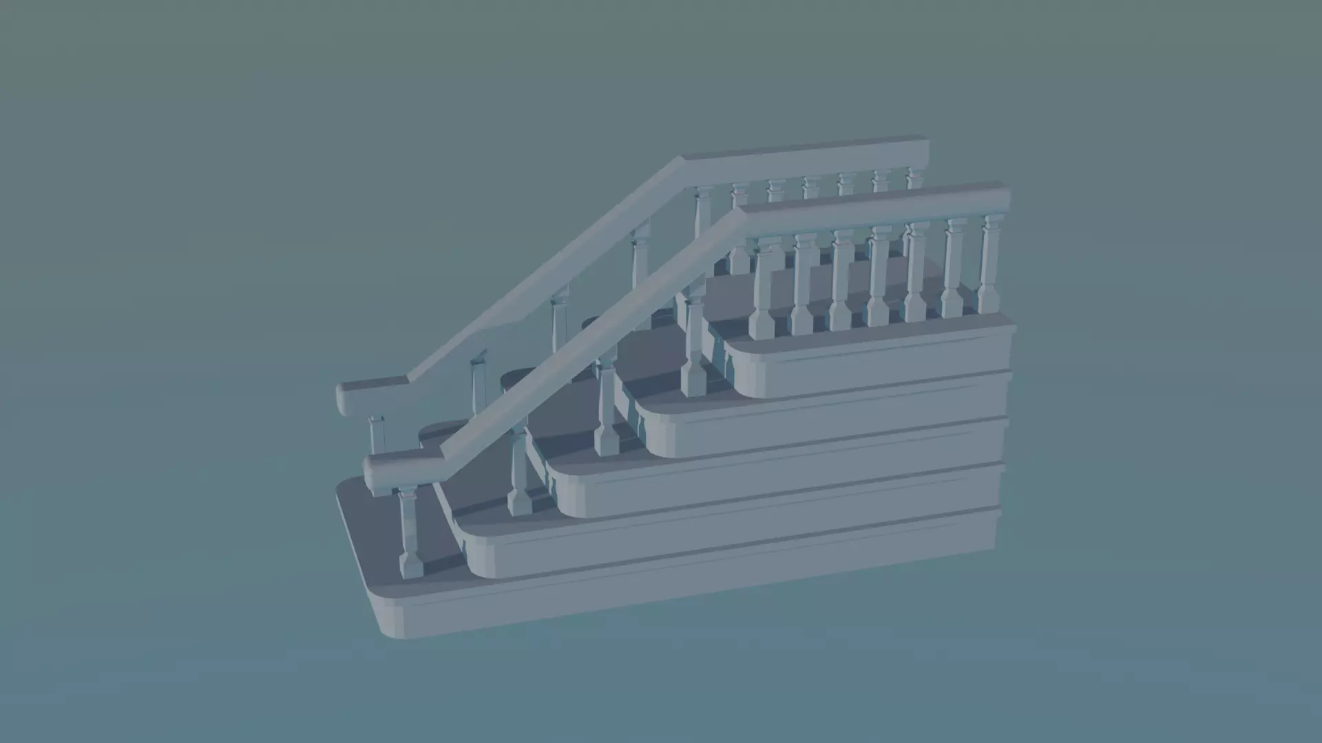 Architectural 3D Staircase STL Model for Home Design 3D print model_3