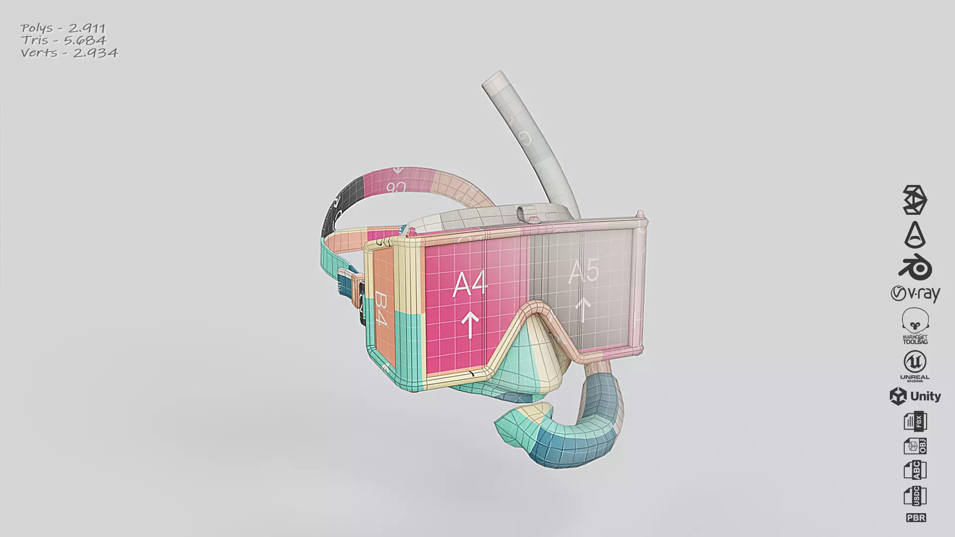 Diving Gear Scuba Equipment 3D Model Collection_8