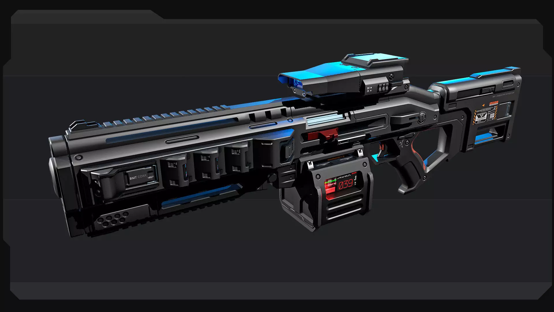 AK6 - Heavy MachineGun Low-poly 3D model_1