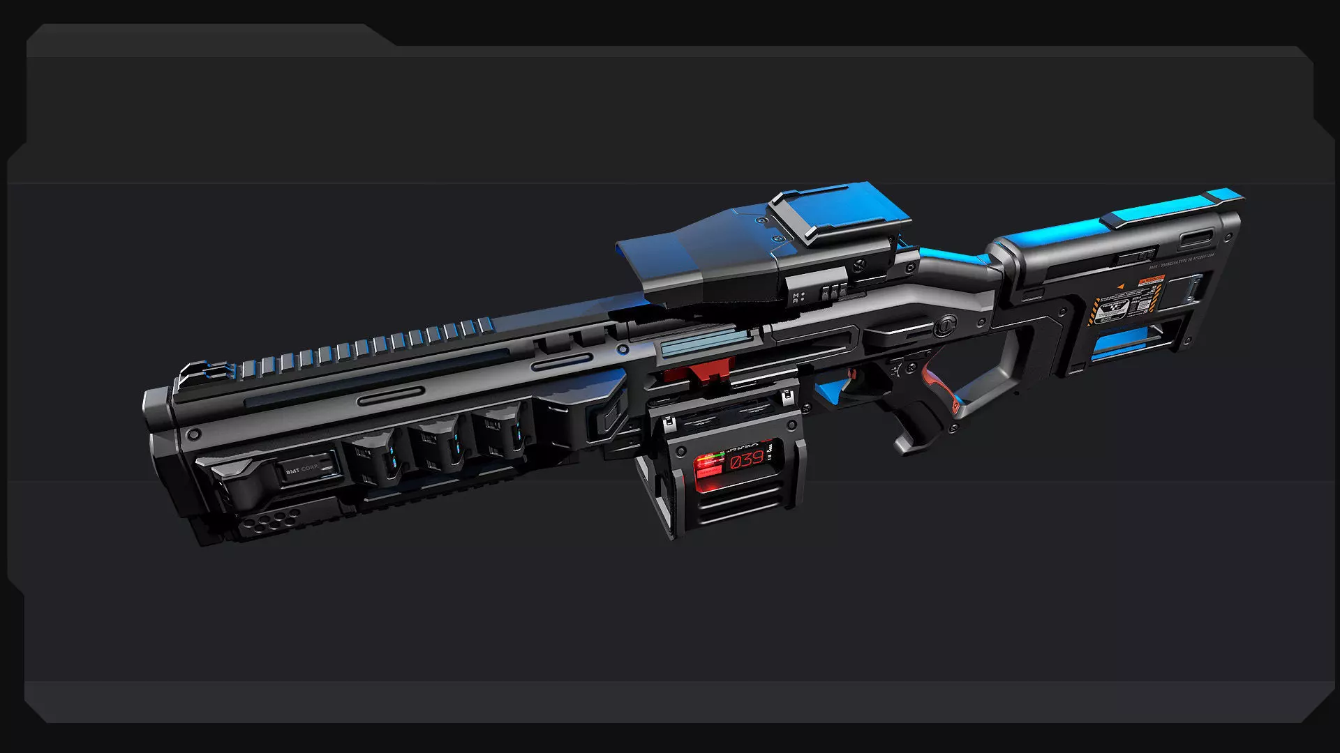 AK6 - Heavy MachineGun Low-poly 3D model_5