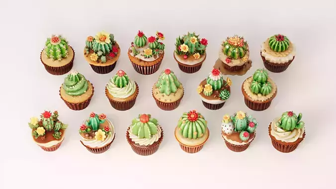 Cactus Style Cupcake Cake