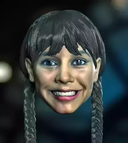Smile Jenna Ortega Wednesday Addams Headsculpt