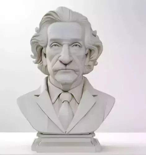 Albert Einstein Bust 3D Model STL Printable
