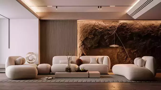 Modern Living Room 3D model