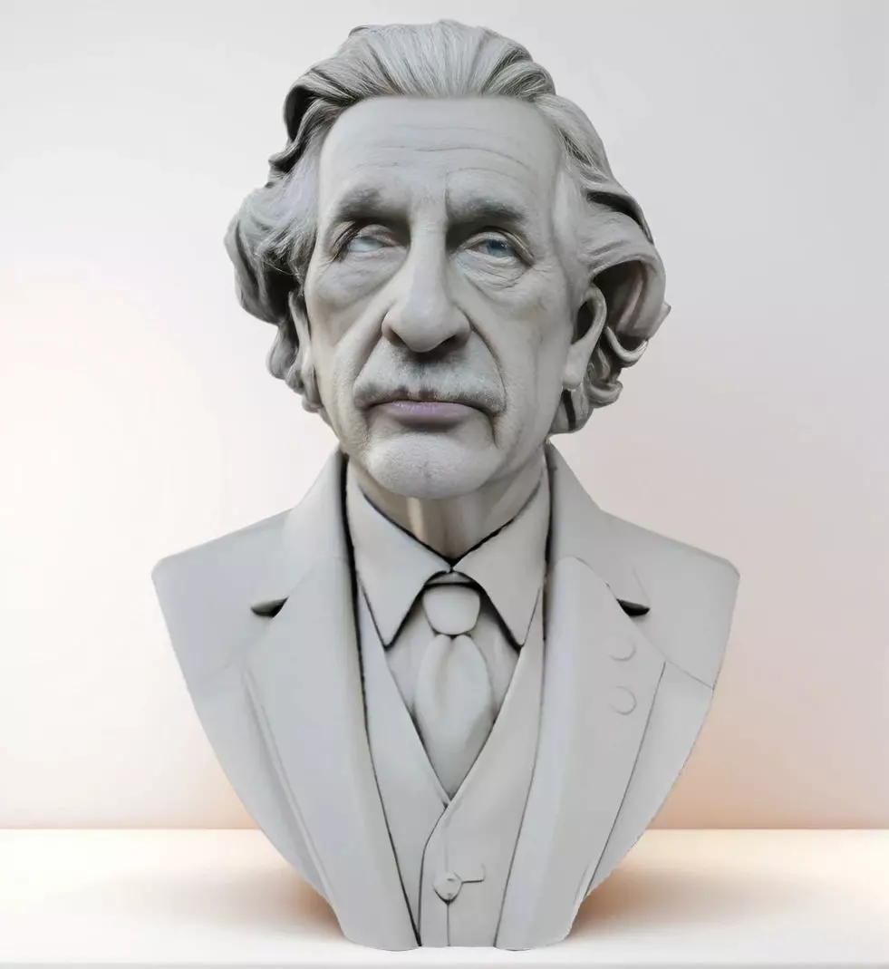 Albert Einstein Bust 3D Model STL Printable 3D print model