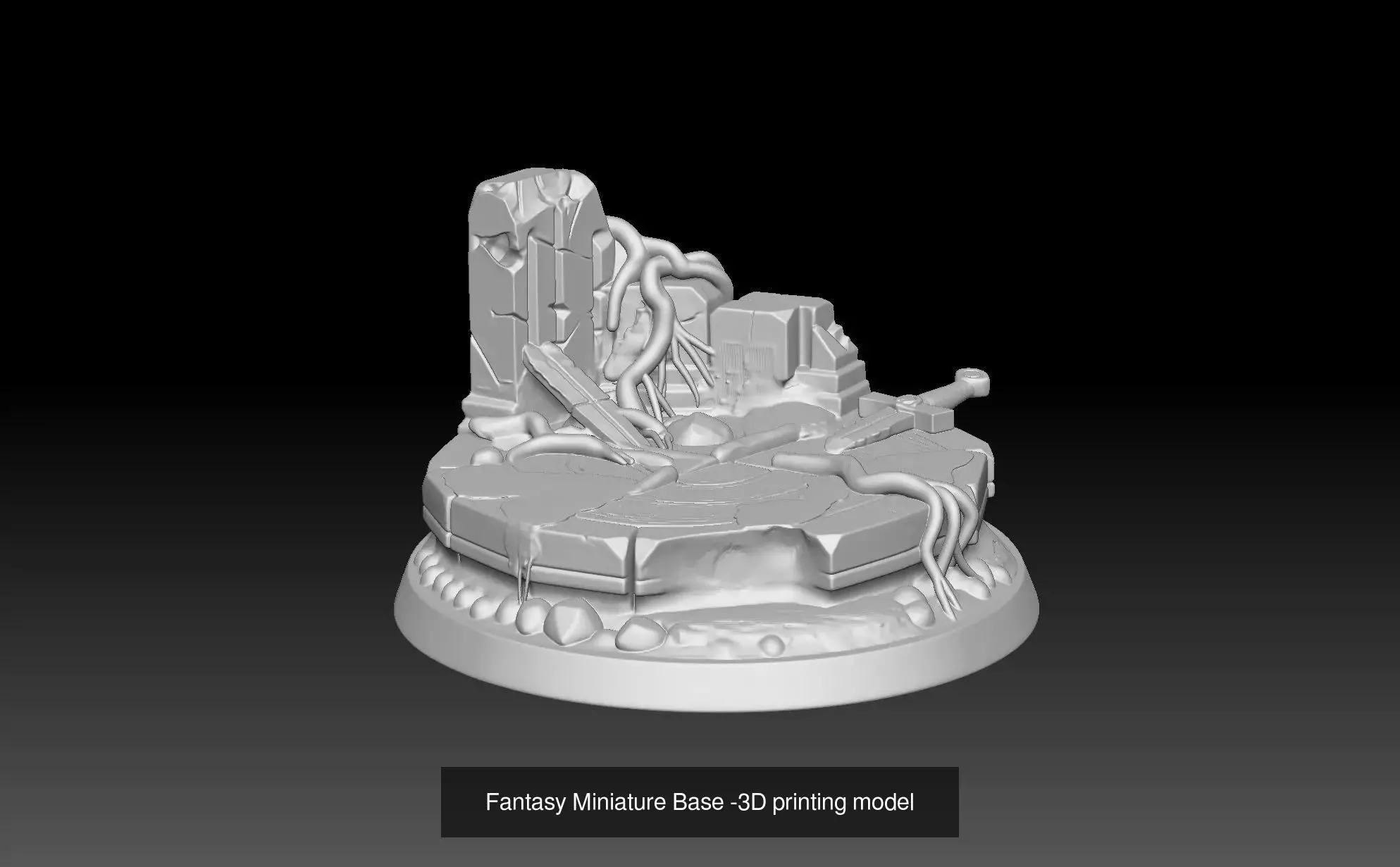 Universal Fantasy Miniature Base 3D Model Collection_10