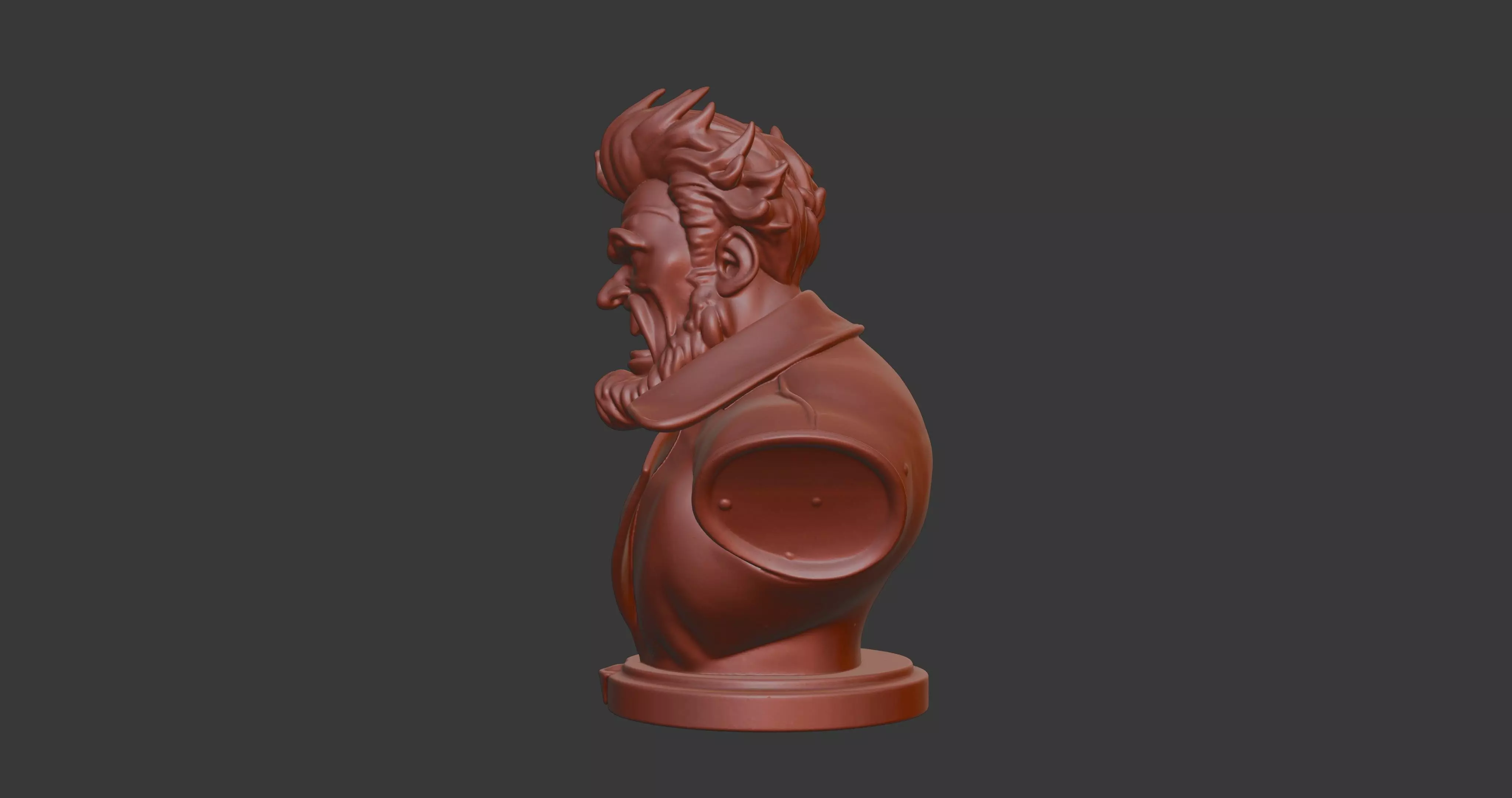 Akuma Bust 3D Model STL Printable 3D print model_3
