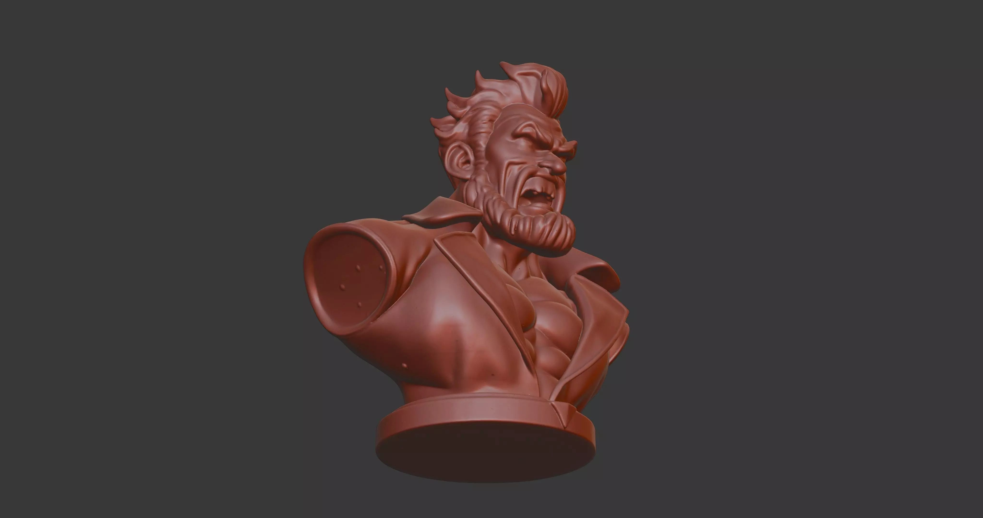 Akuma Bust 3D Model STL Printable 3D print model_6
