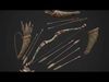 Wooden Bow and Quiver Ranger Set Medieval  Low-poly 3D model_1