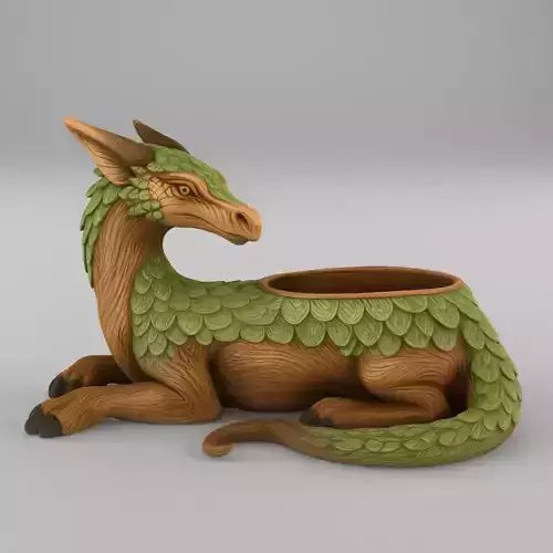 Forest Dragon Planter STL