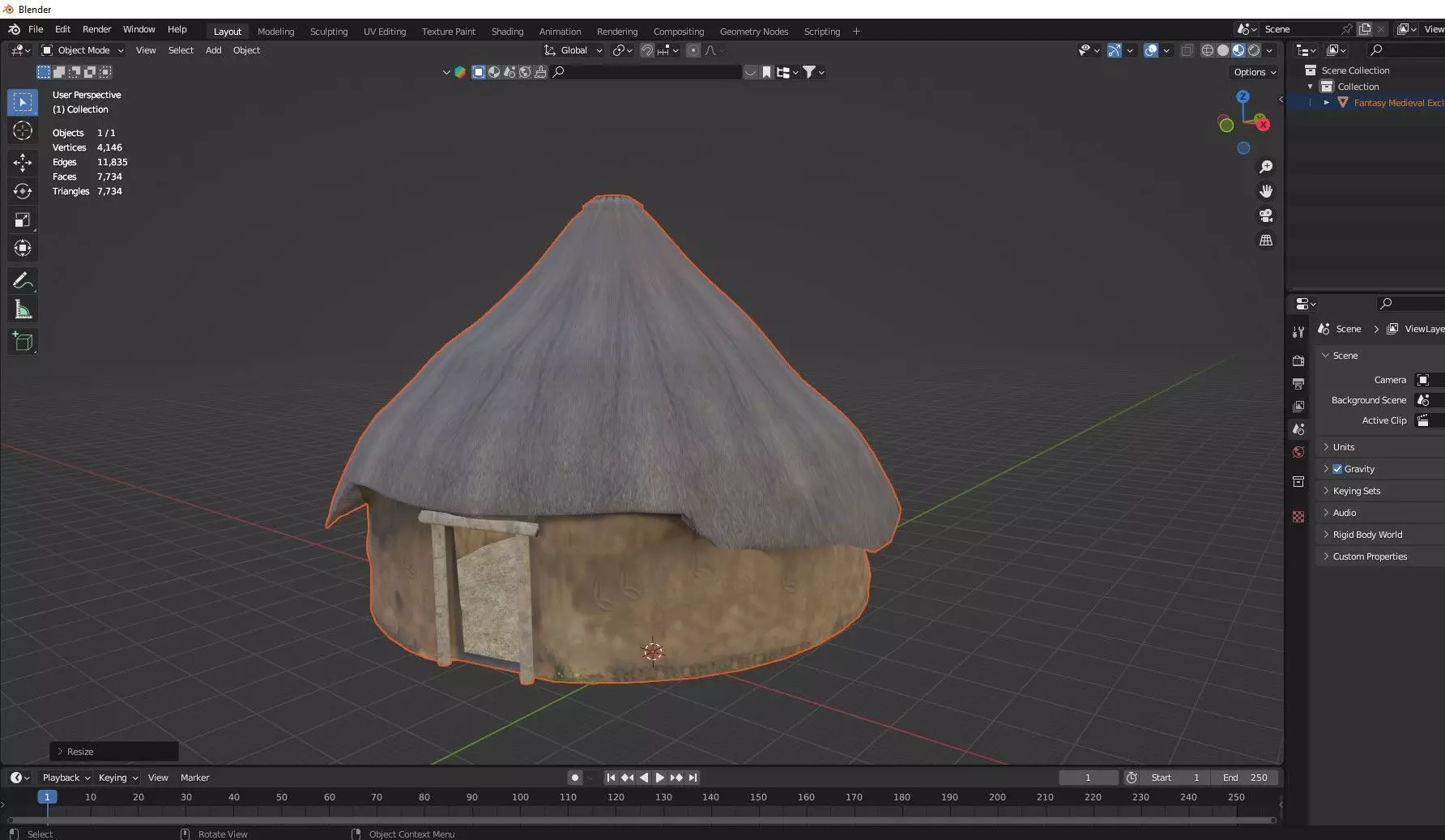 Fantasy Medieval Exclusive Village Hut House PPA 3D Model Low-poly 3D model_8