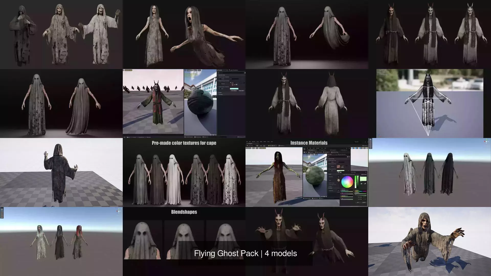 Flying Ghost Pack 3D Model Collection_5