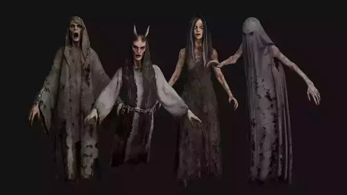 Flying Ghost Pack 3D Model Collection