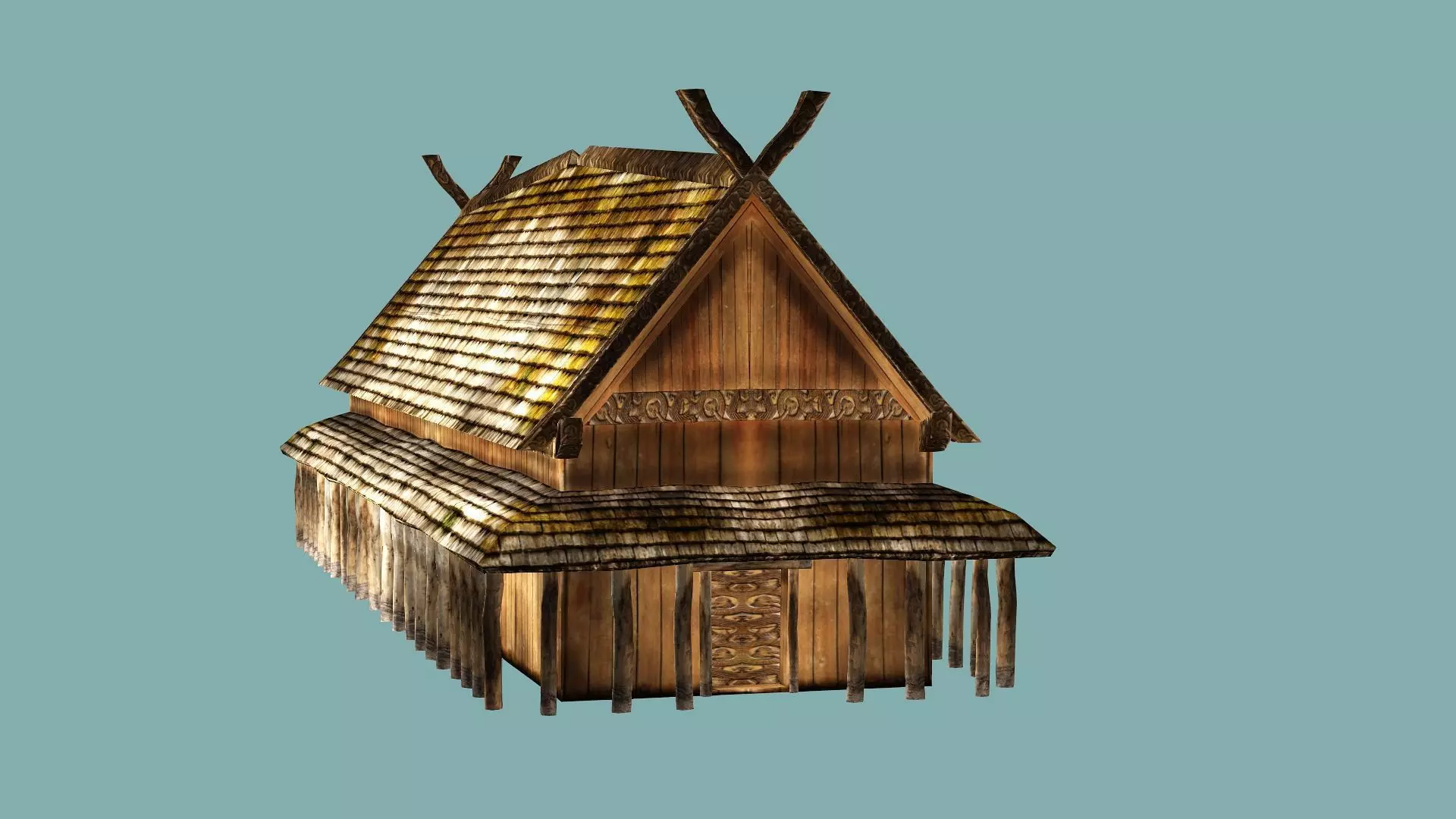 Fantasy Medieval Exclusive Village Hut House PPL 3D Model Low-poly 3D model_5