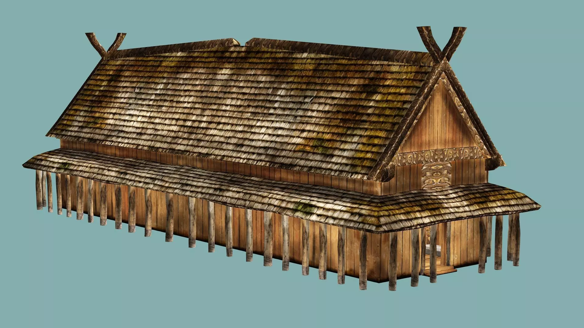 Fantasy Medieval Exclusive Village Hut House PPL 3D Model Low-poly 3D model_2