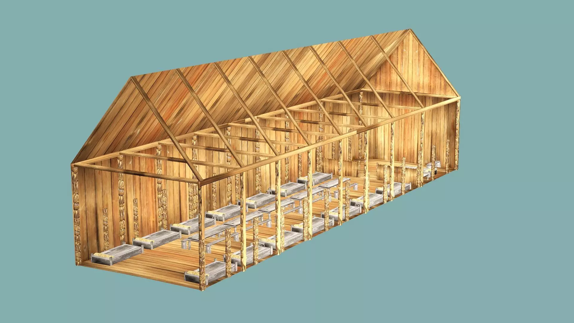 Fantasy Medieval Exclusive Village Hut House PPL 3D Model Low-poly 3D model_7