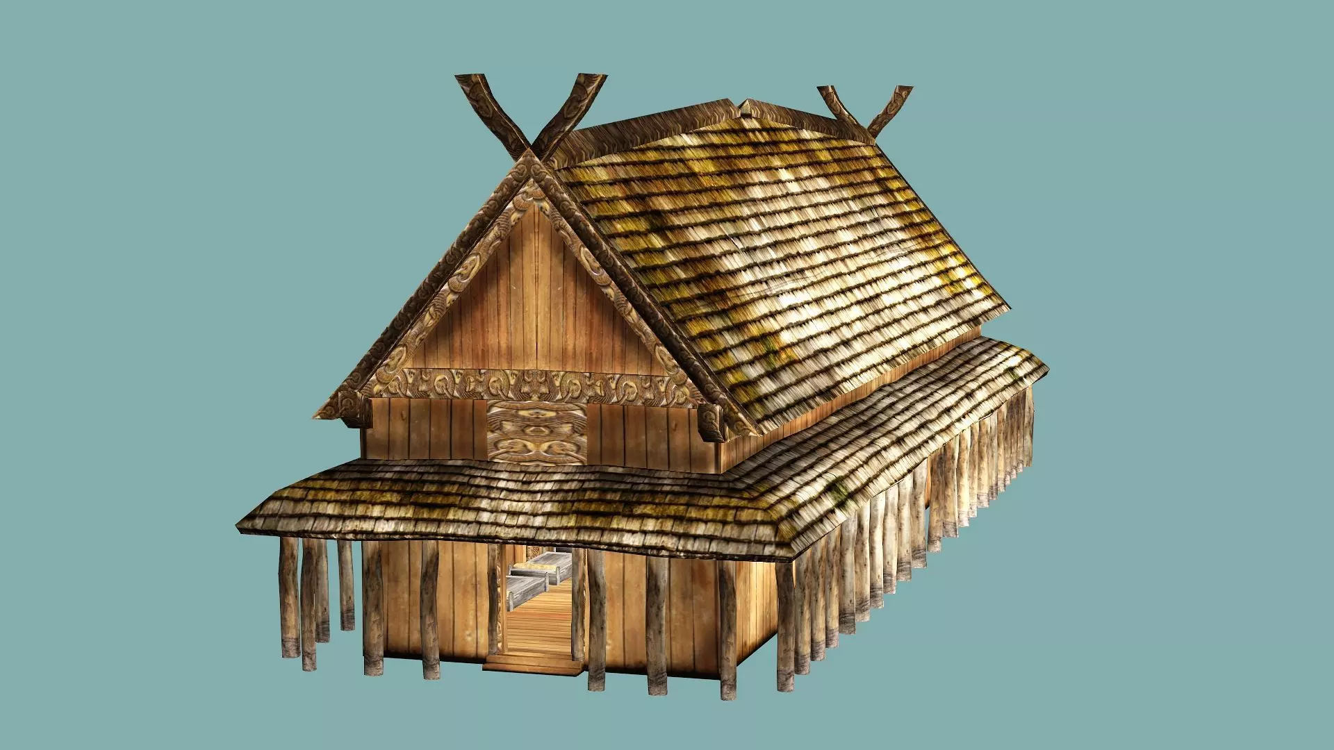 Fantasy Medieval Exclusive Village Hut House PPL 3D Model Low-poly 3D model_1
