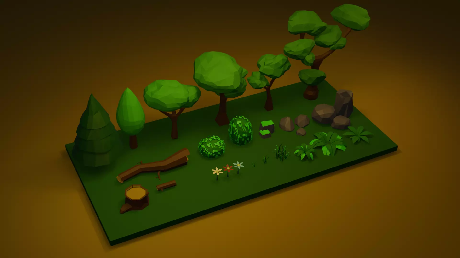 Low poly Nature Asset 1 Low-poly 3D model_1