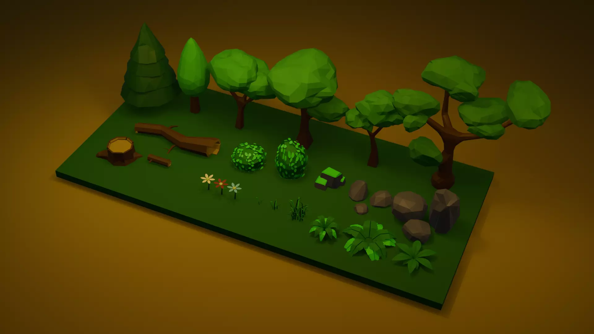 Low poly Nature Asset 1 Low-poly 3D model_2