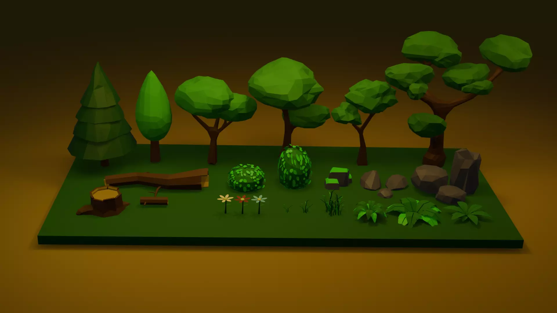 Low poly Nature Asset 1 Low-poly 3D model_0