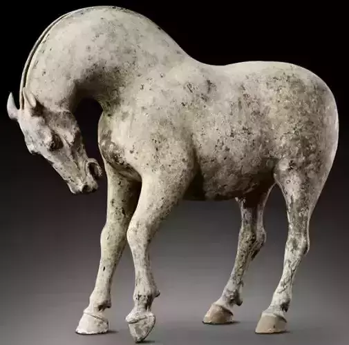 Ancient Chinese Terracotta Horse 3D Historical Animal Sculpture Low-poly 3D model