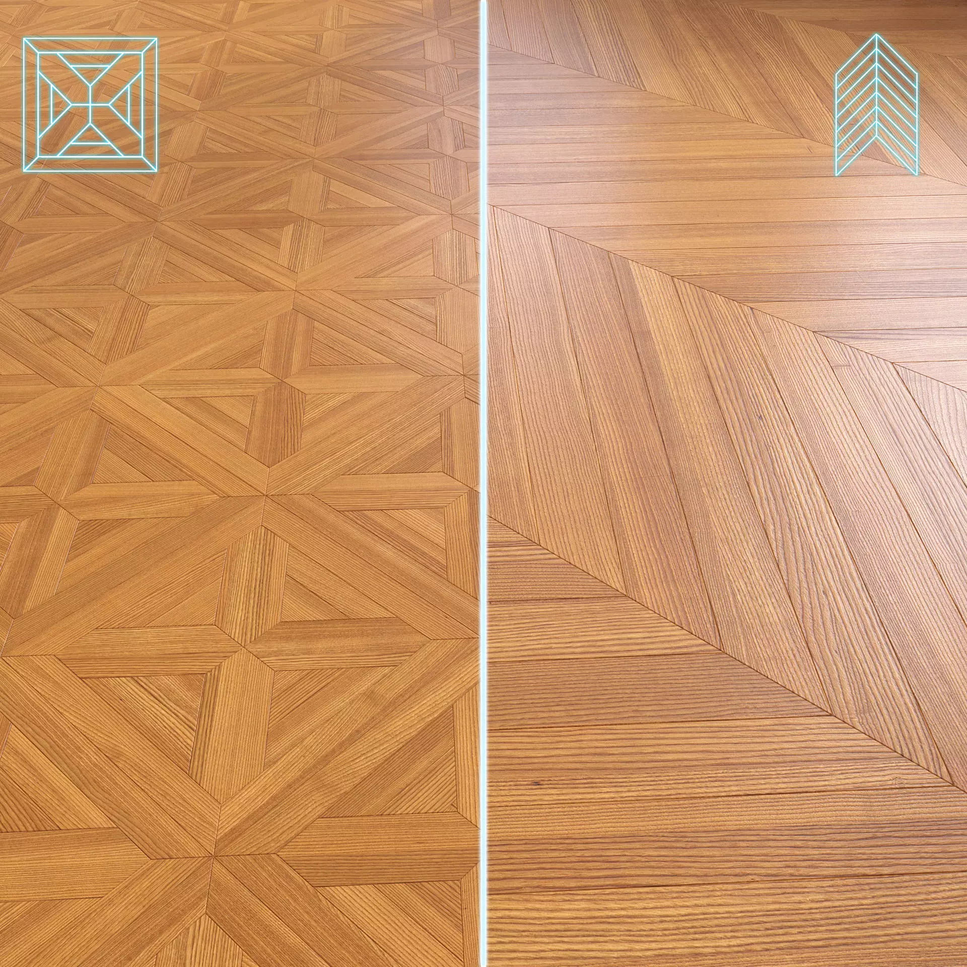 Parquet - Laminate - Wooden floor 2 in 1 Low-poly 3D model