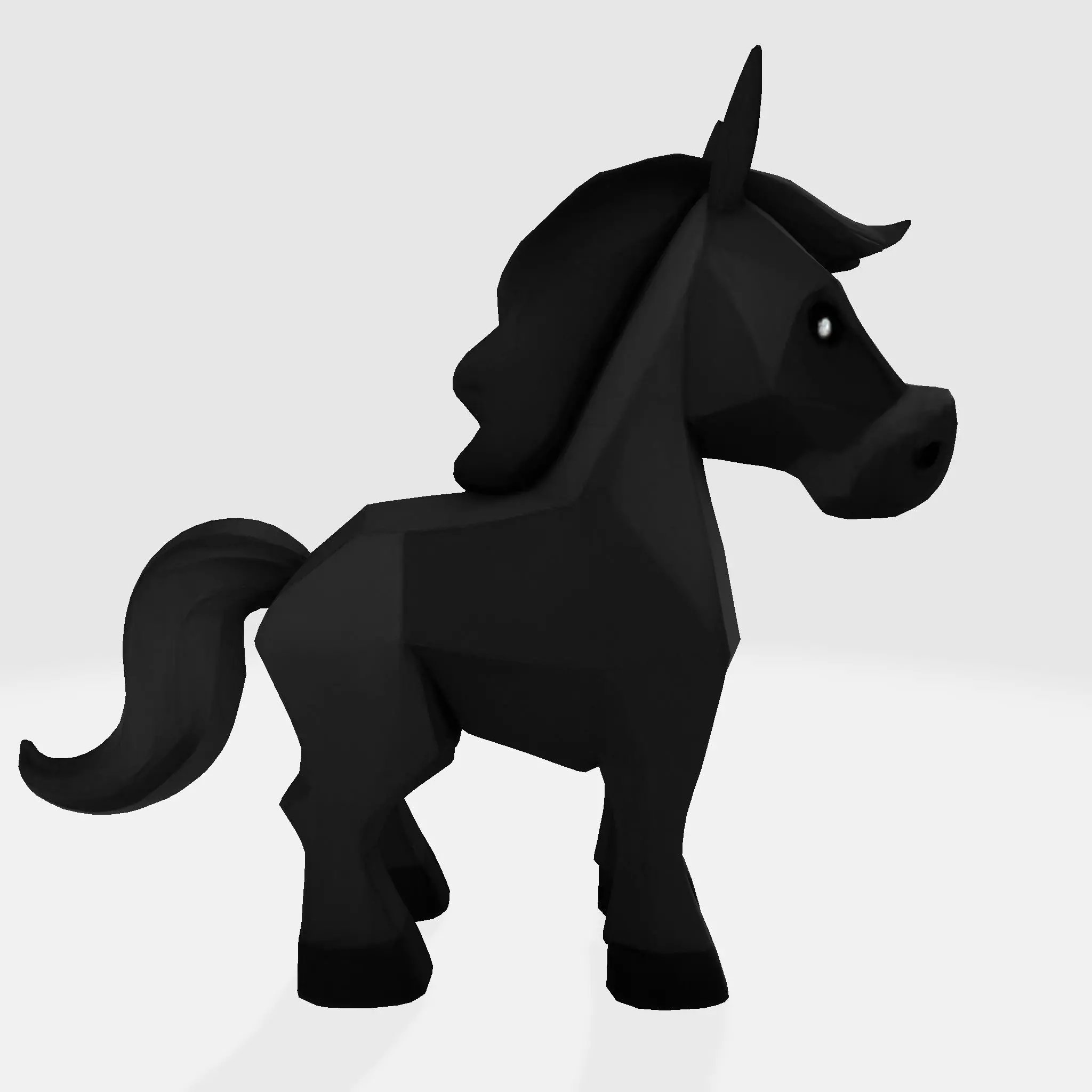 Cute Stylized ToonHorse 3D Character Low-poly 3D model_8