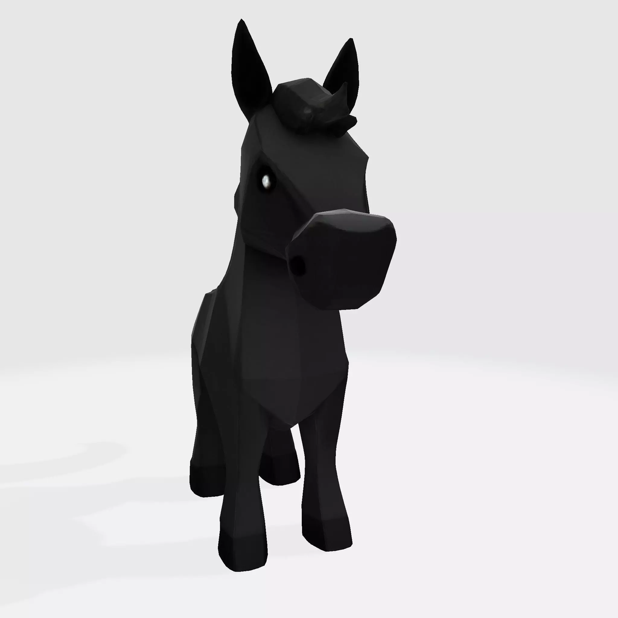 Cute Stylized ToonHorse 3D Character Low-poly 3D model_1