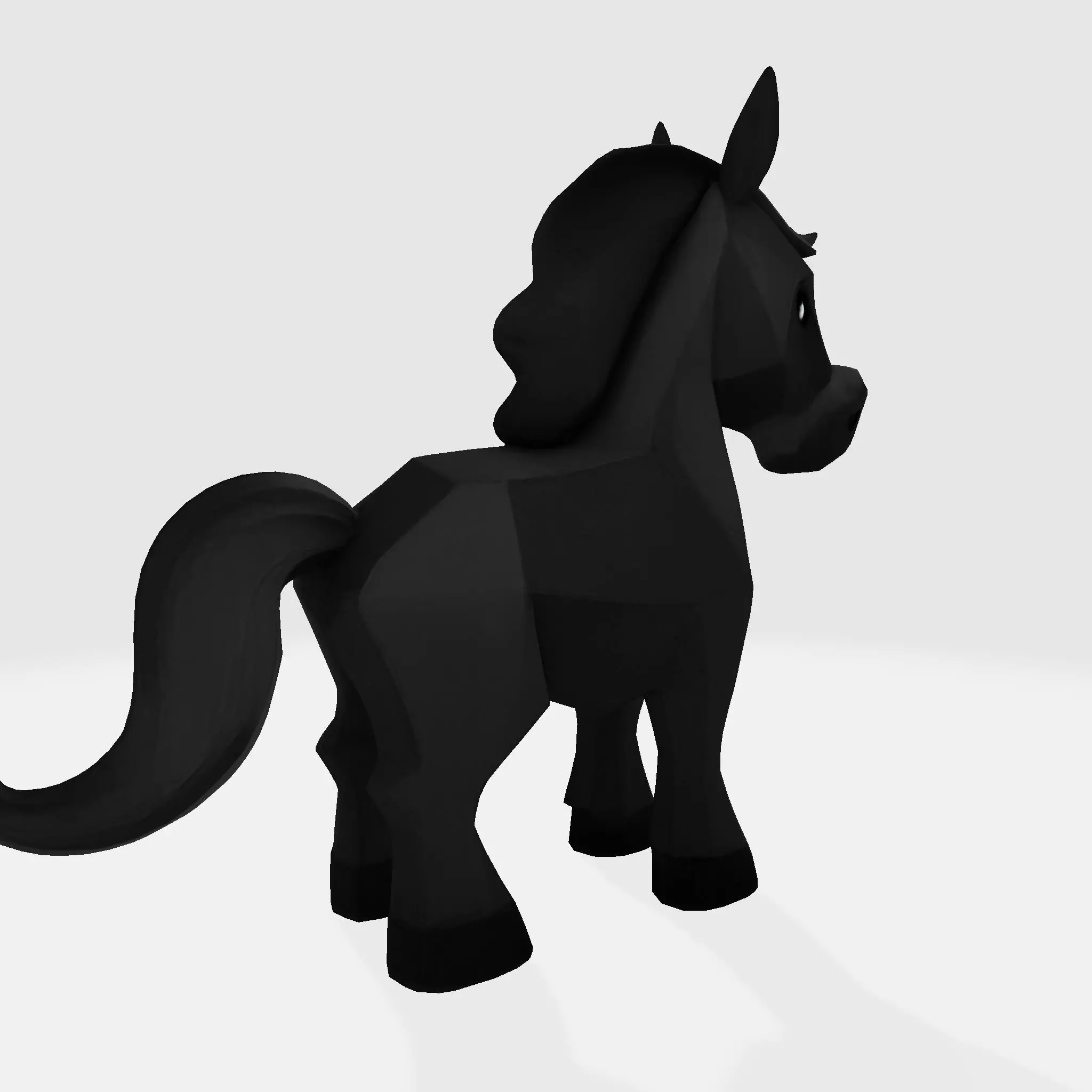 Cute Stylized ToonHorse 3D Character Low-poly 3D model_7