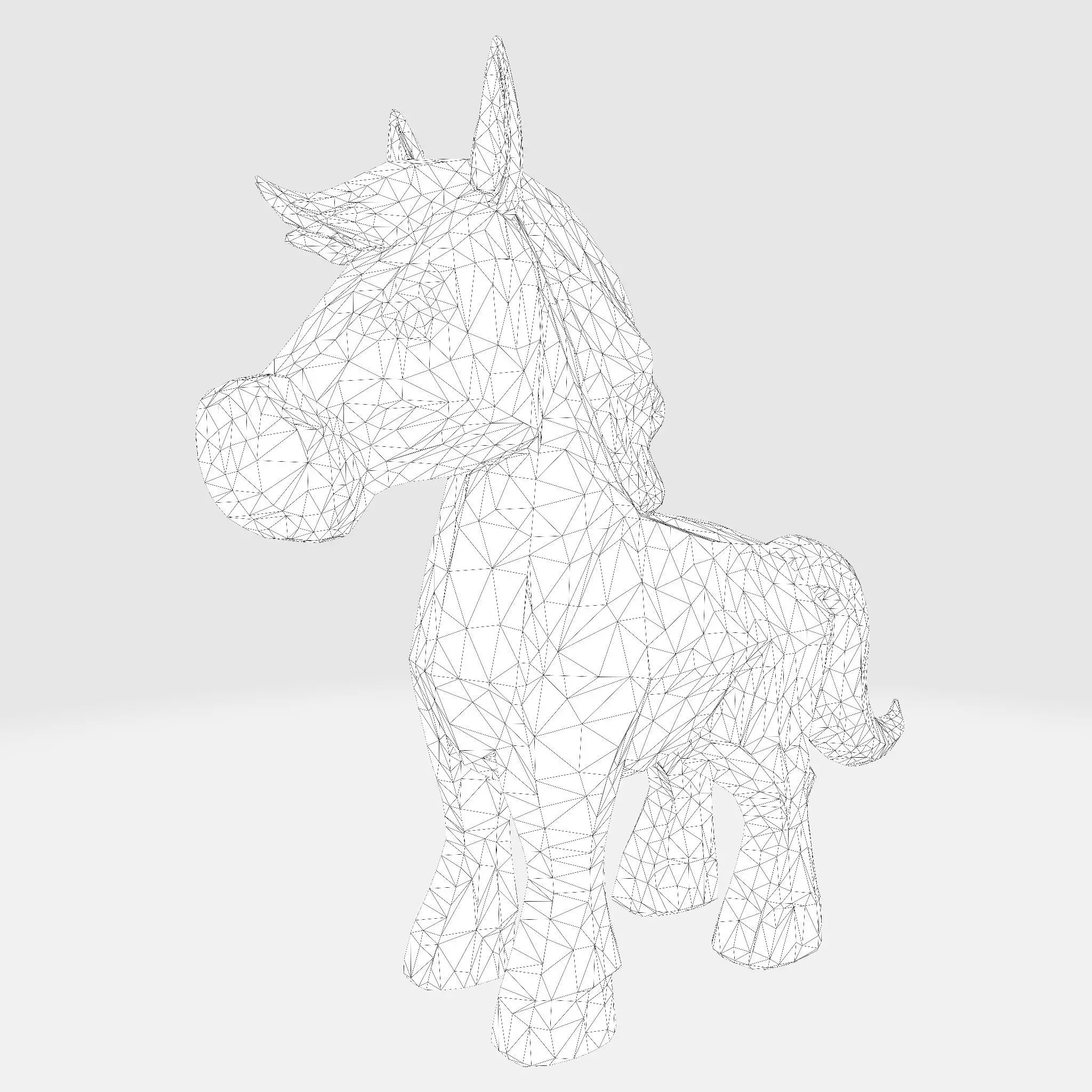 Cute Stylized ToonHorse 3D Character Low-poly 3D model_12