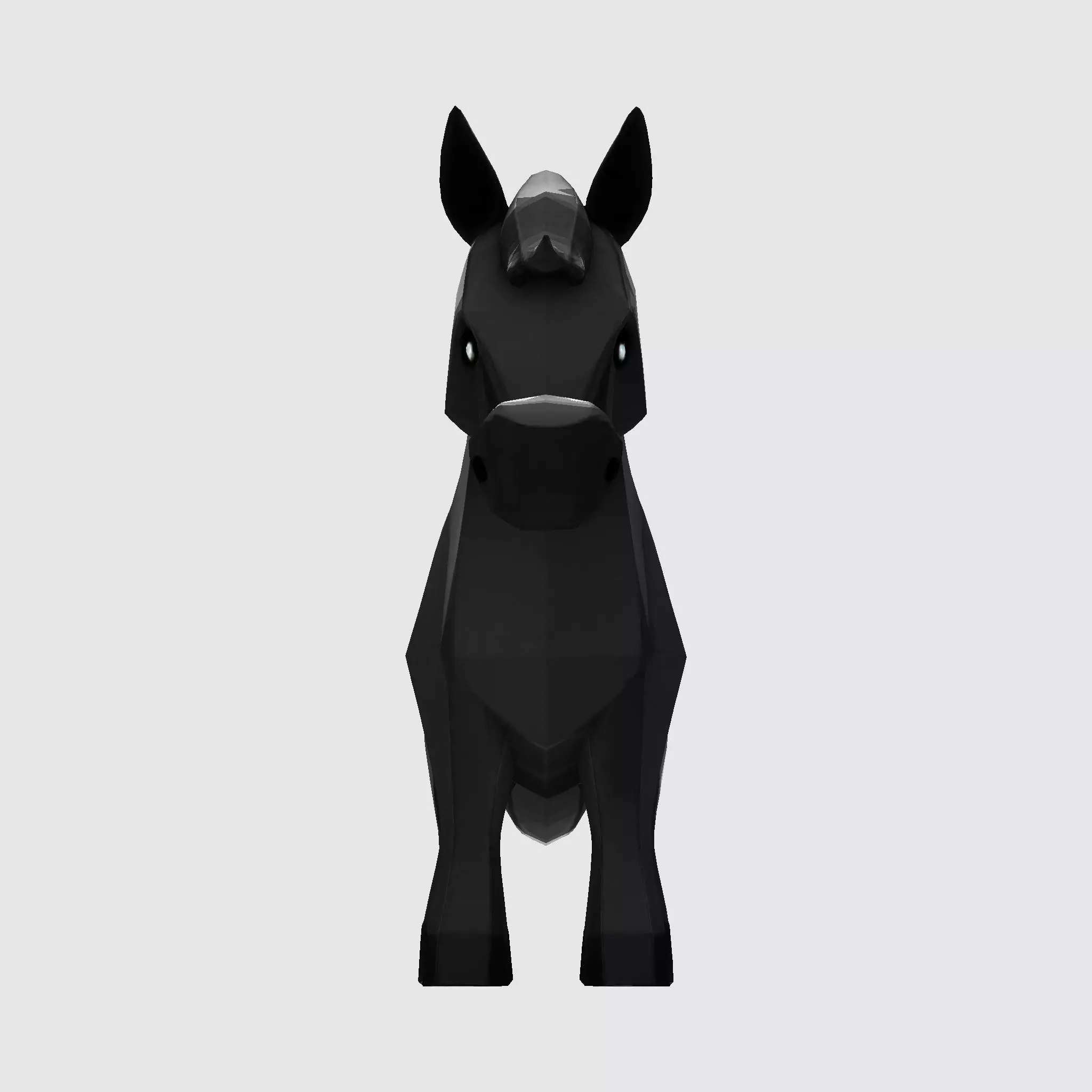 Cute Stylized ToonHorse 3D Character Low-poly 3D model_17