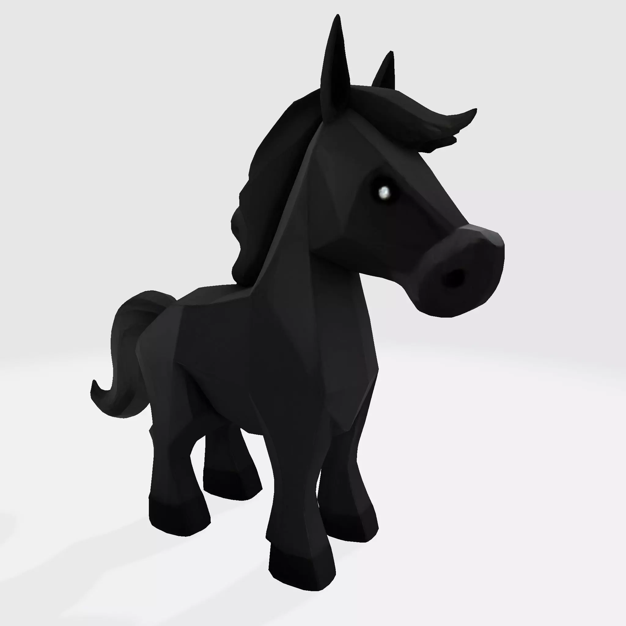Cute Stylized ToonHorse 3D Character Low-poly 3D model_0