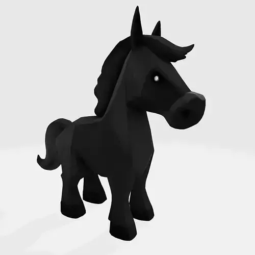 Cute Stylized ToonHorse 3D Character Low-poly 3D model
