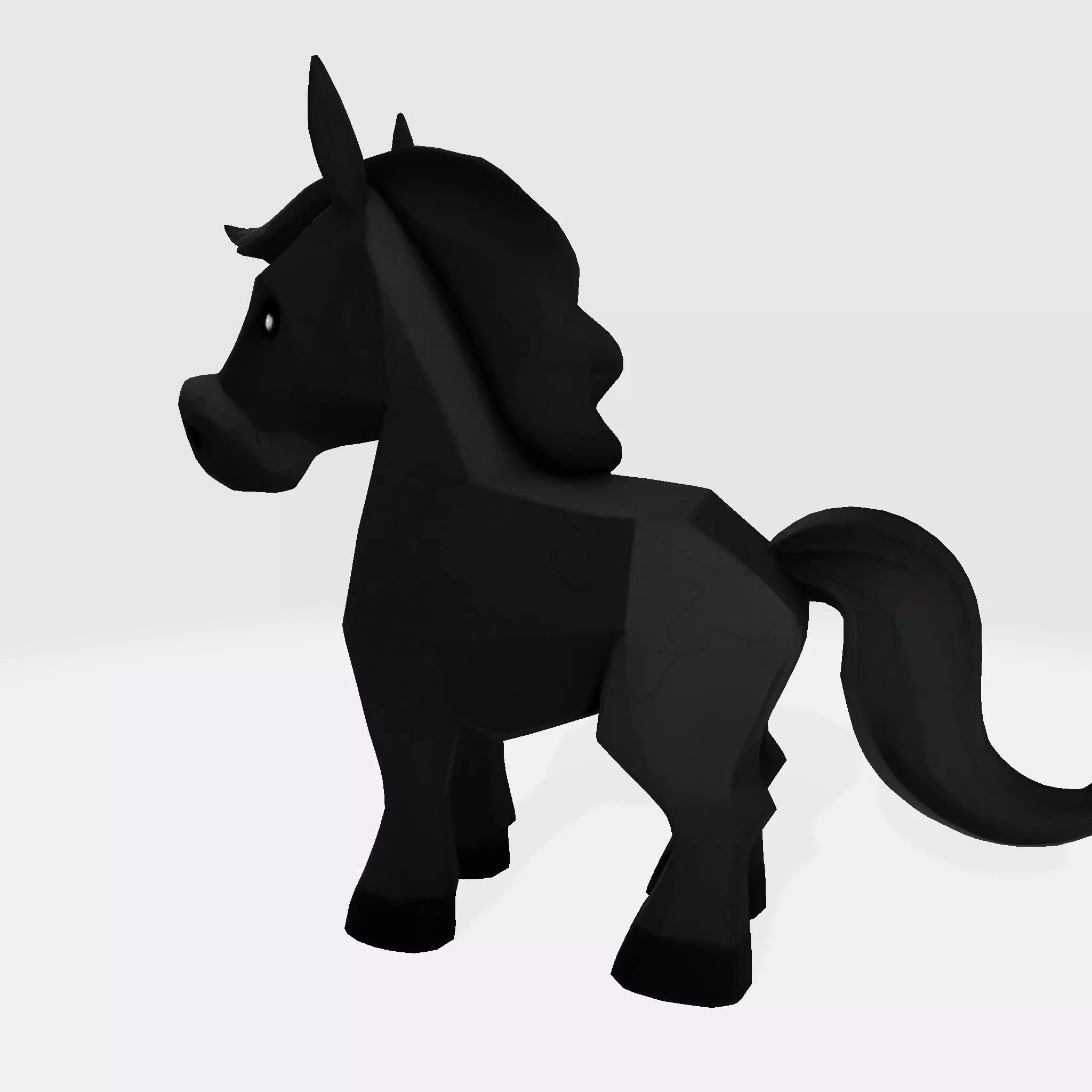 Cute Stylized ToonHorse 3D Character Low-poly 3D model_4