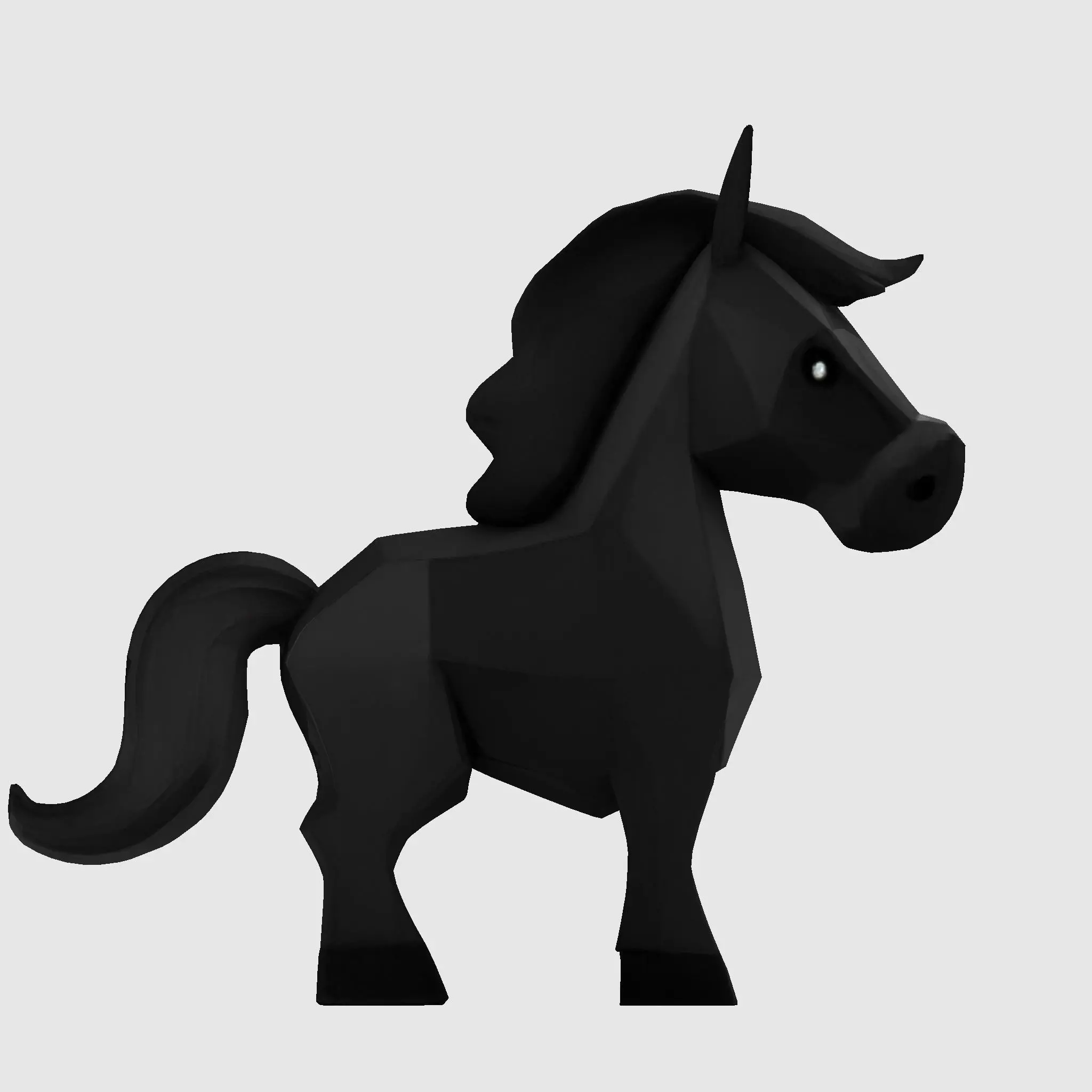 Cute Stylized ToonHorse 3D Character Low-poly 3D model_16