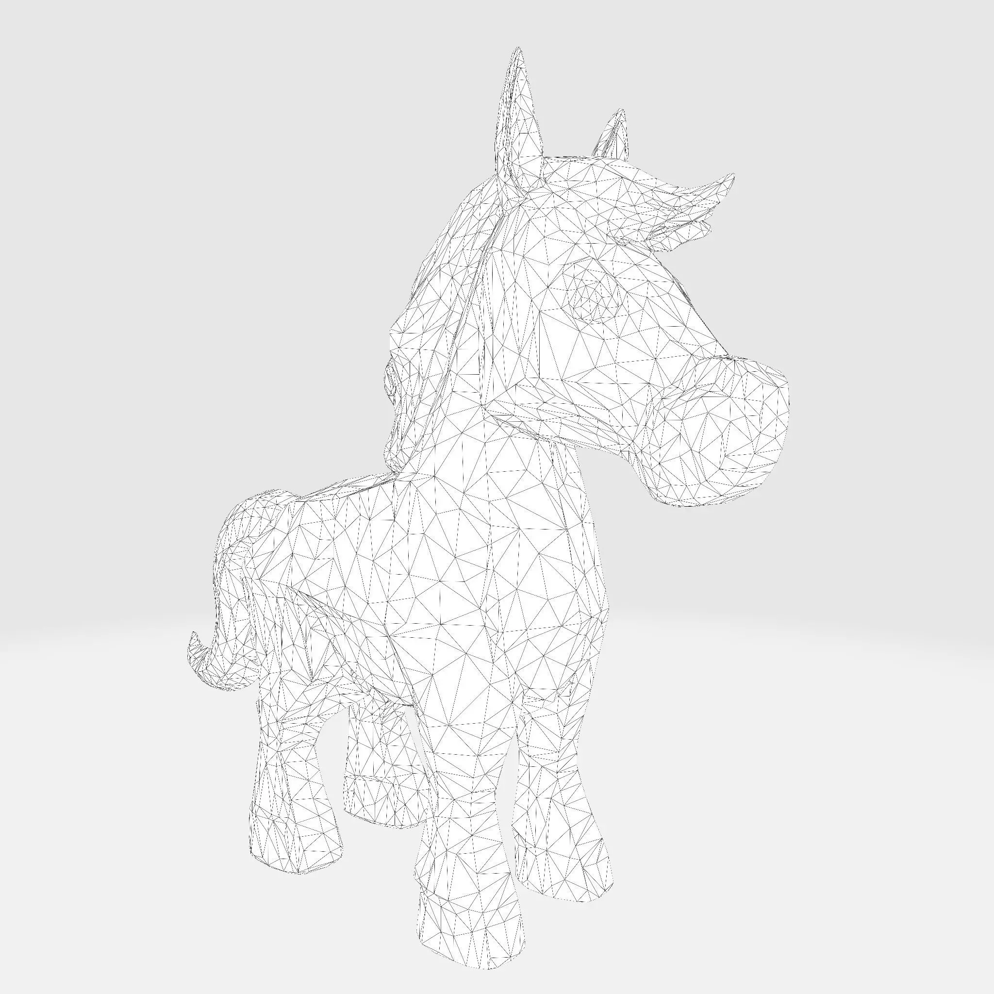 Cute Stylized ToonHorse 3D Character Low-poly 3D model_10