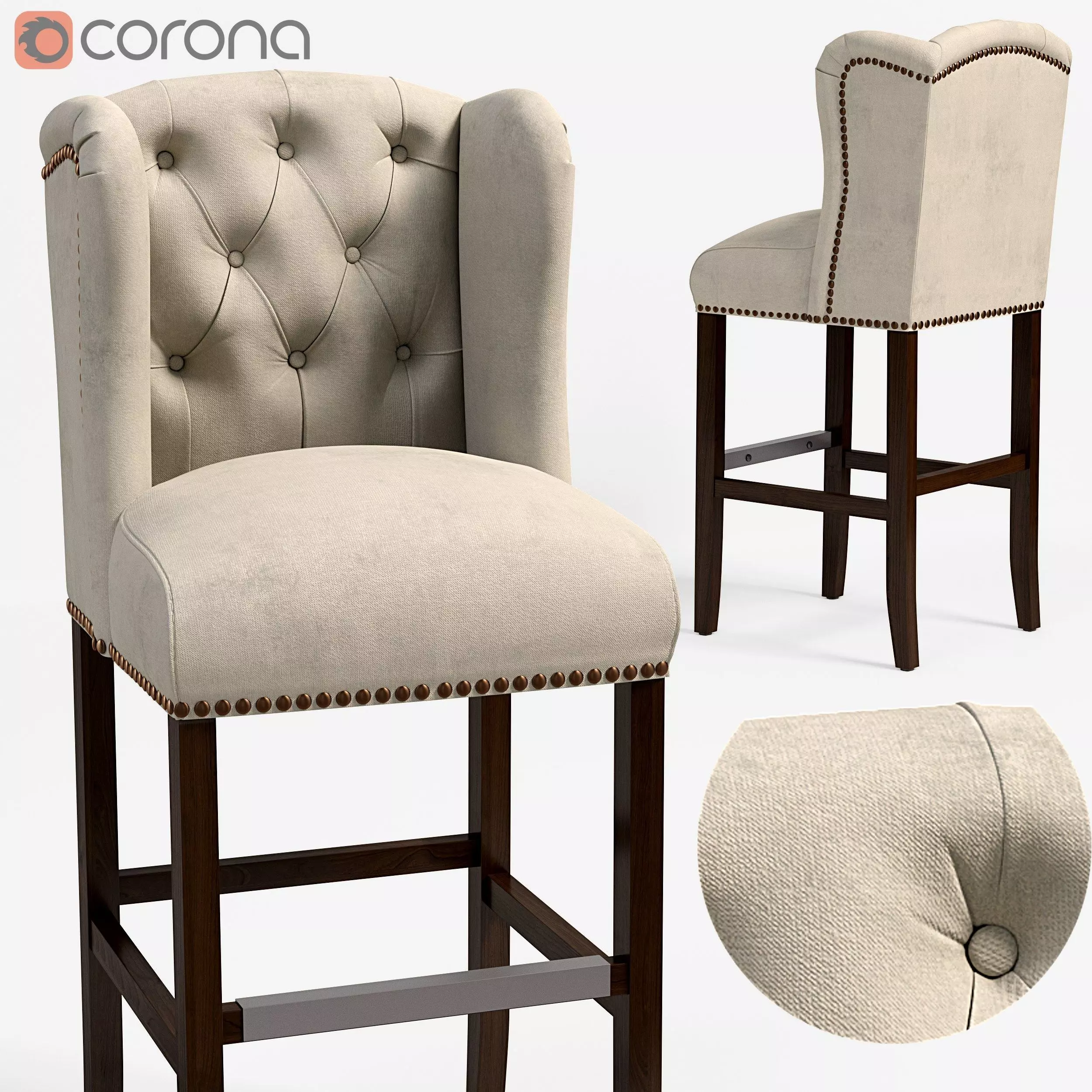 Barstool Low-poly 3D model